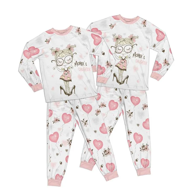 Whimsical Girl Mothers Daughter Kid Pajamas Set Matching