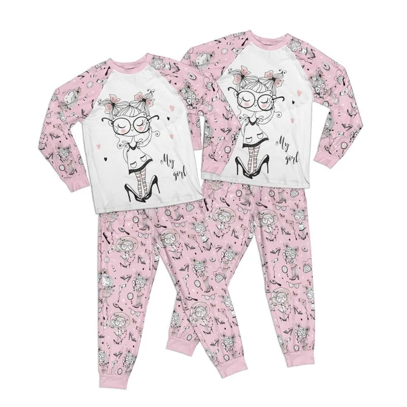 Whimsical My Girl Kid Pajamas Set Matching