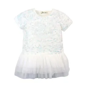 White 3D Butterfly Tulle Dress