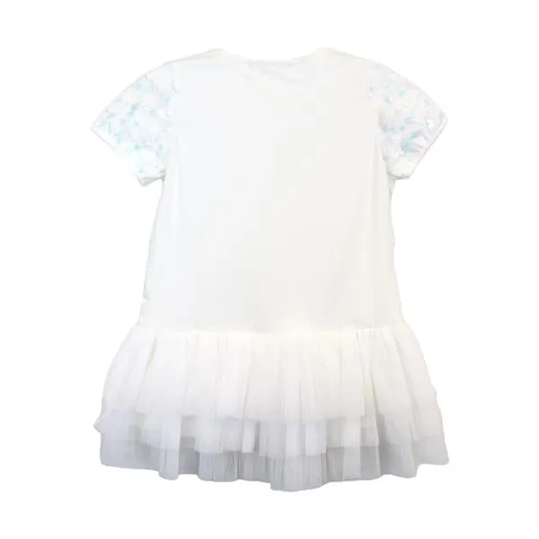 White 3D Butterfly Tulle Dress