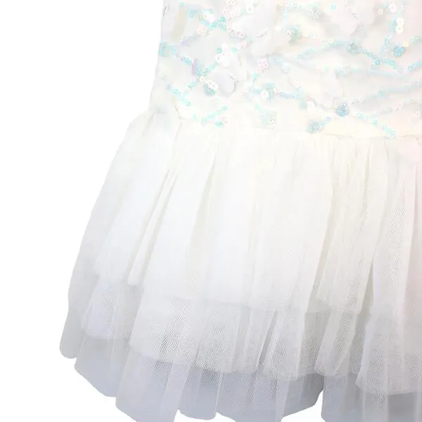 White 3D Butterfly Tulle Dress