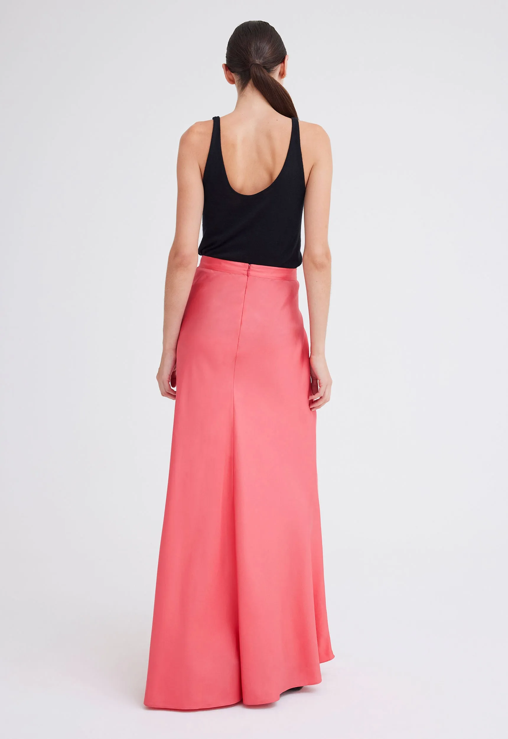 Wick Silk Maxi Skirt - Cilla Pink