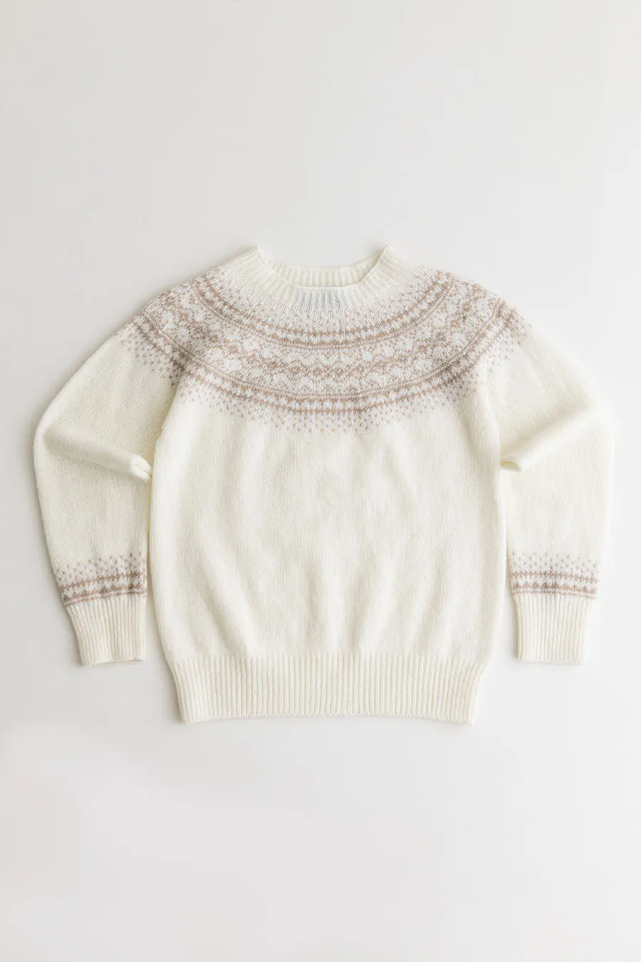 Womens Aviemore Yoke Fair Isle Jumper - winter white