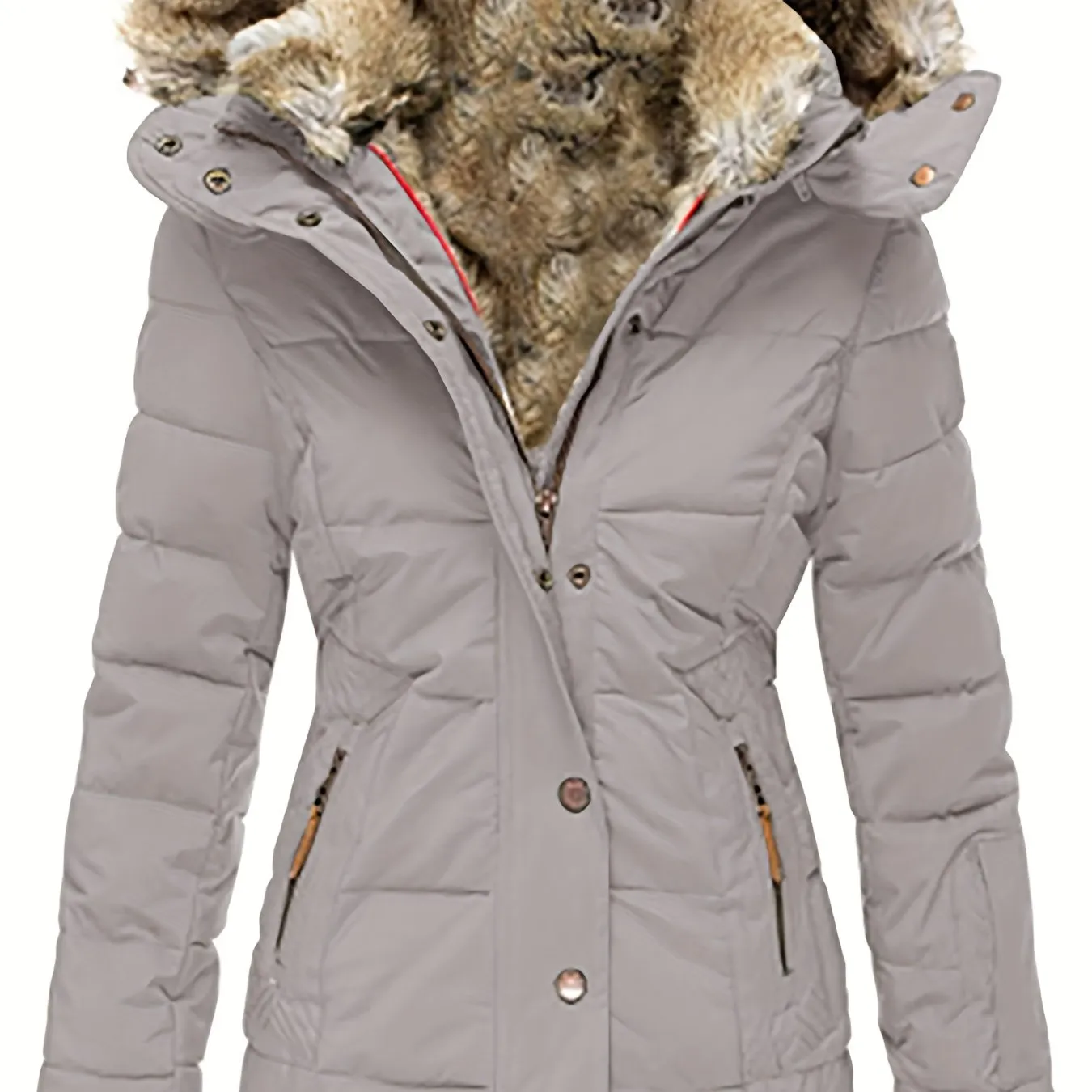 Women's Faux Fur Hooded Coats Warm Puffer Thicken Parka Overcoat Lined Down Jacket Puffer Coats