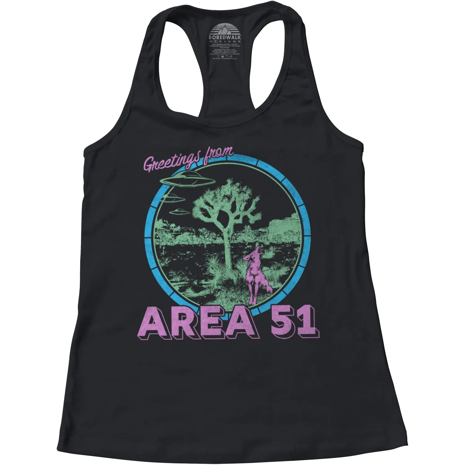 Women's Greetings from Area 51 Racerback Tank Top