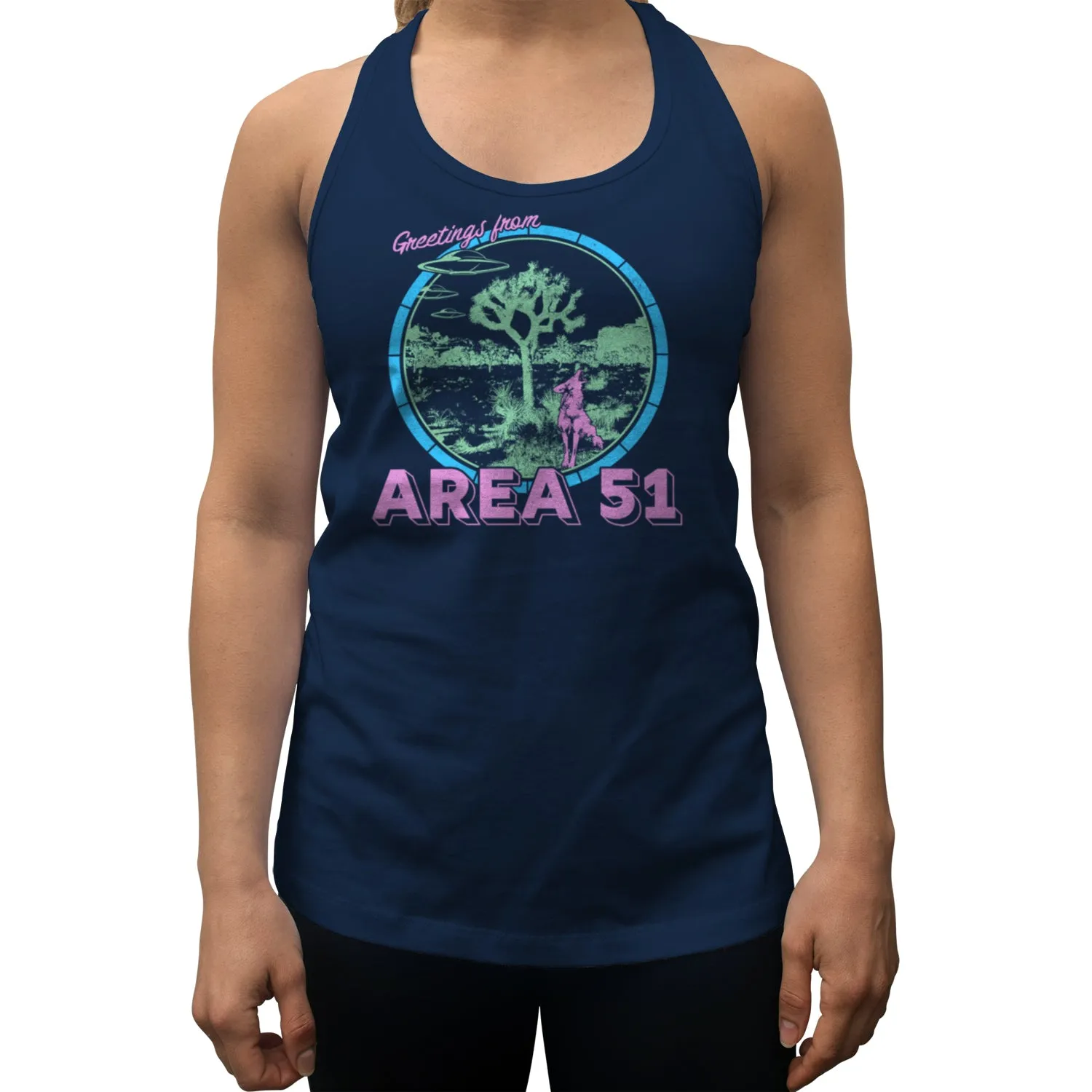 Women's Greetings from Area 51 Racerback Tank Top