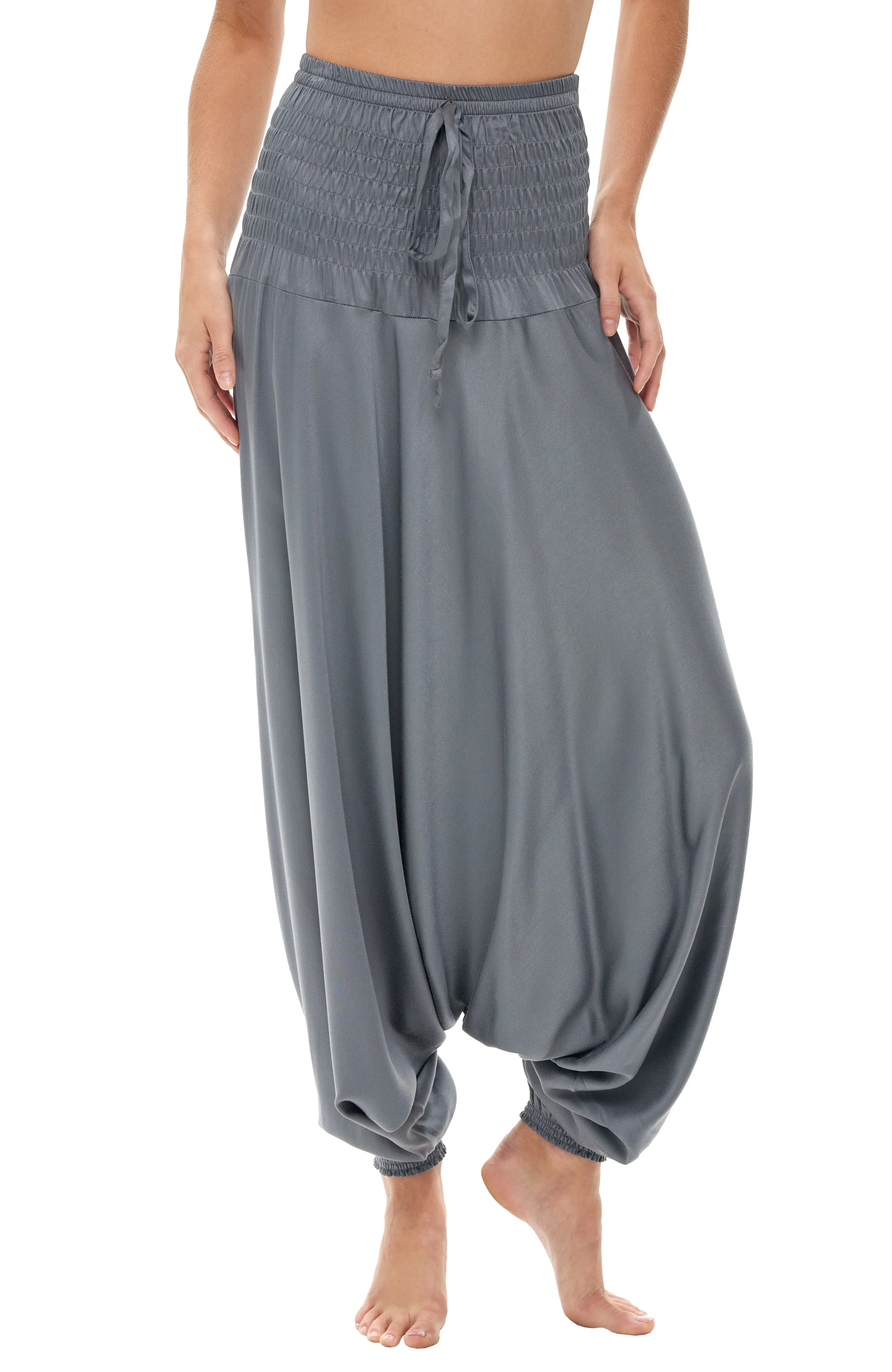 Women's Harem Pants with Wide Elastic Waist, Boho Style Lounge Pants, Joggers, Maternity