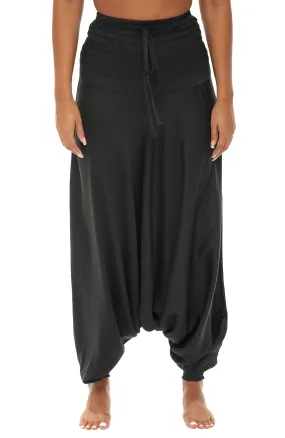 Women's Harem Pants with Wide Elastic Waist, Boho Style Lounge Pants, Joggers, Maternity