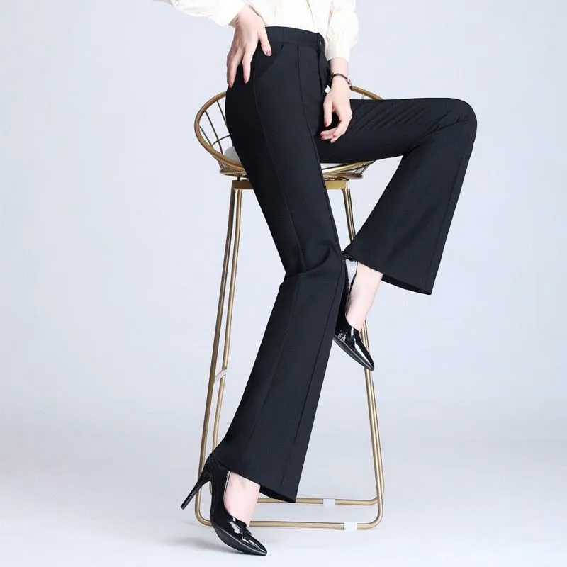 Women's High Waist Flared Trousers Plus Sizes