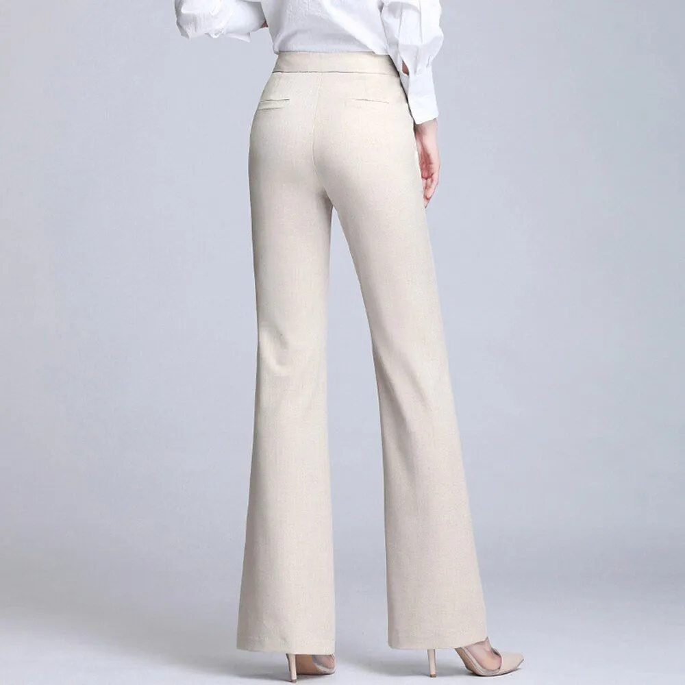 Women's High Waist Flared Trousers Plus Sizes