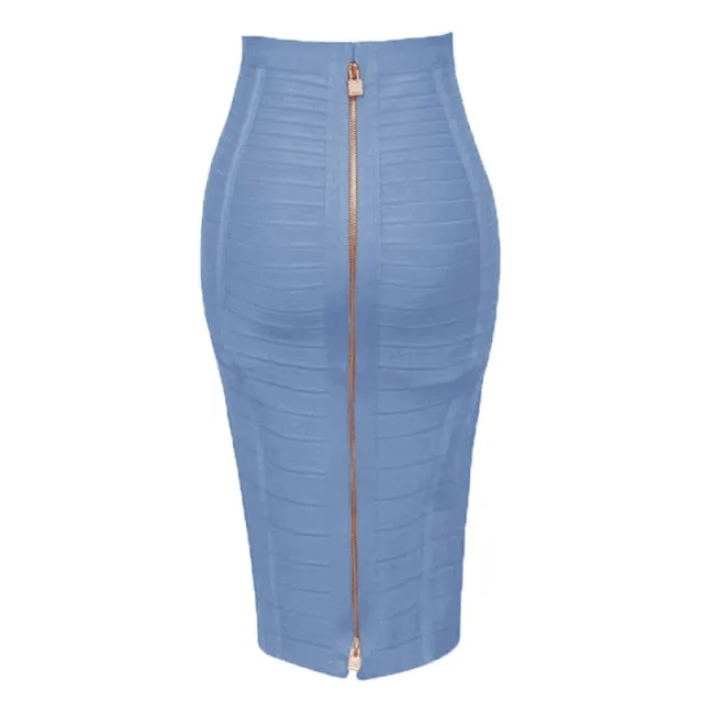 Zipper Bandage Pencil Skirt