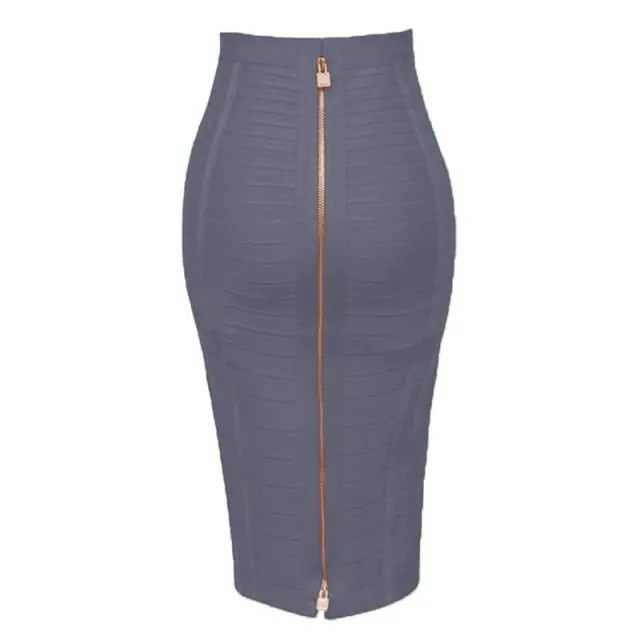 Zipper Bandage Pencil Skirt