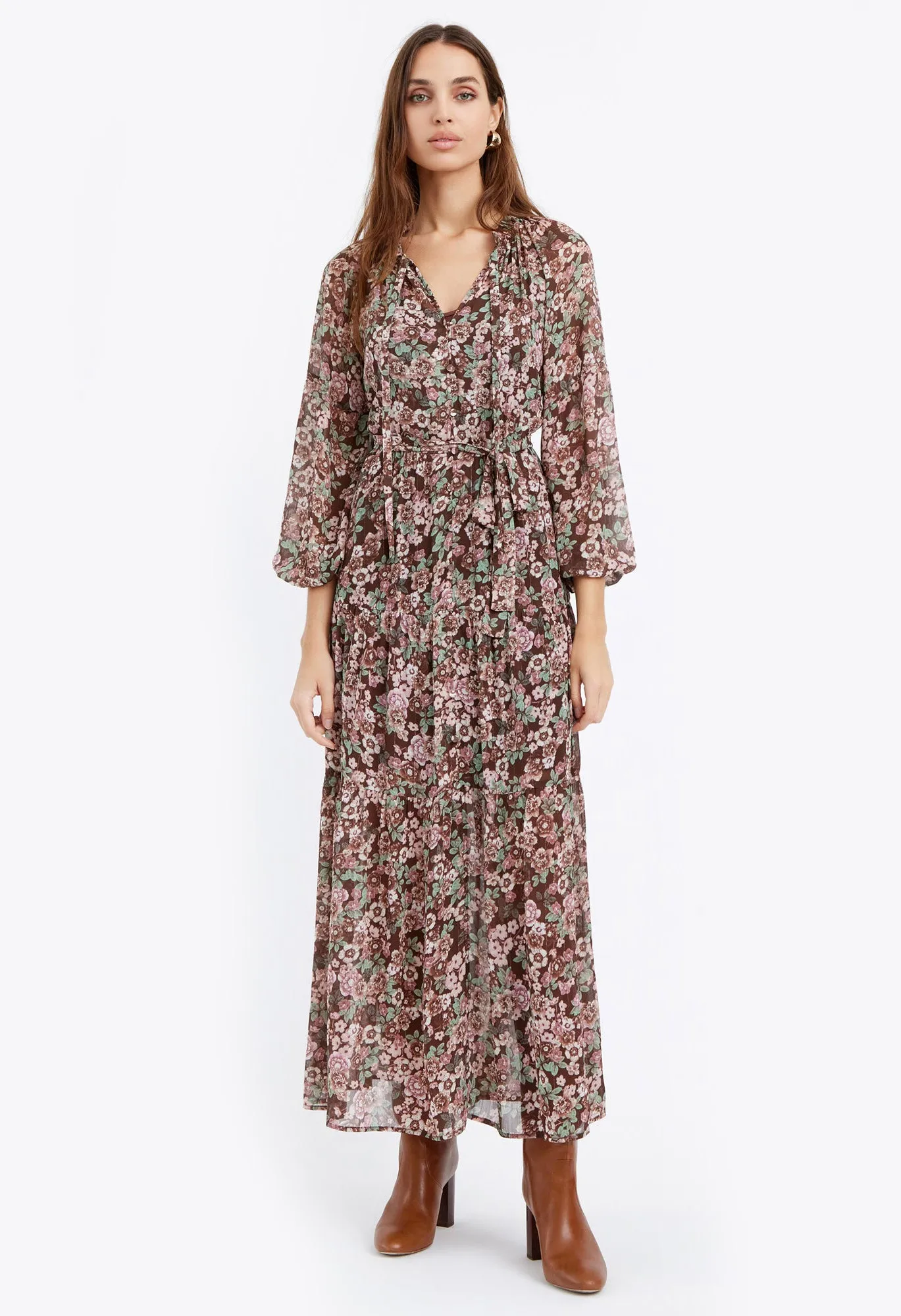 Zoa Chiffon Maxi Dress with Slip